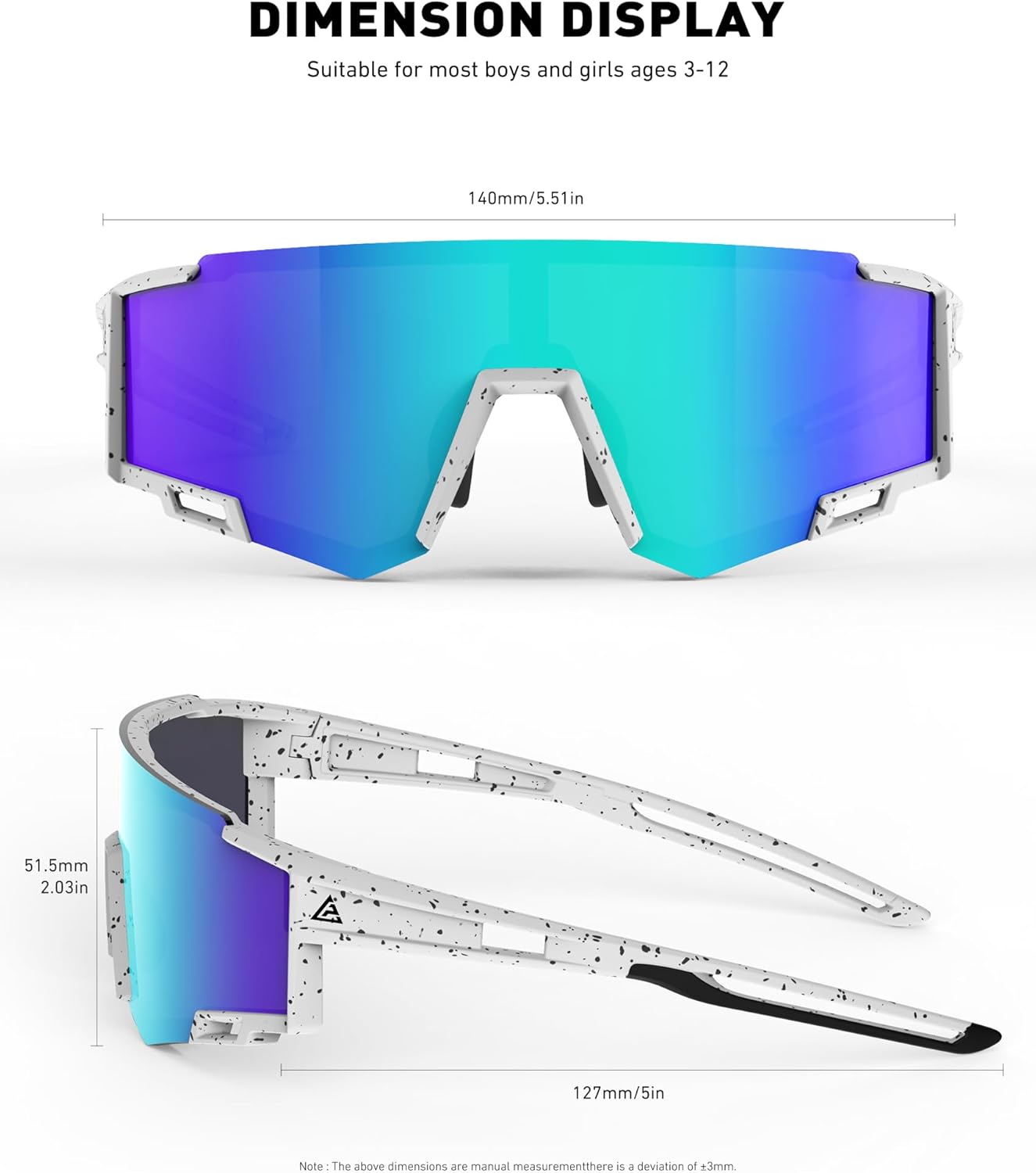 Skiennix Kids Sunglasses - UV400 Protection for Boys & Girls Age 6-14 | 3-Pack Sports Shades