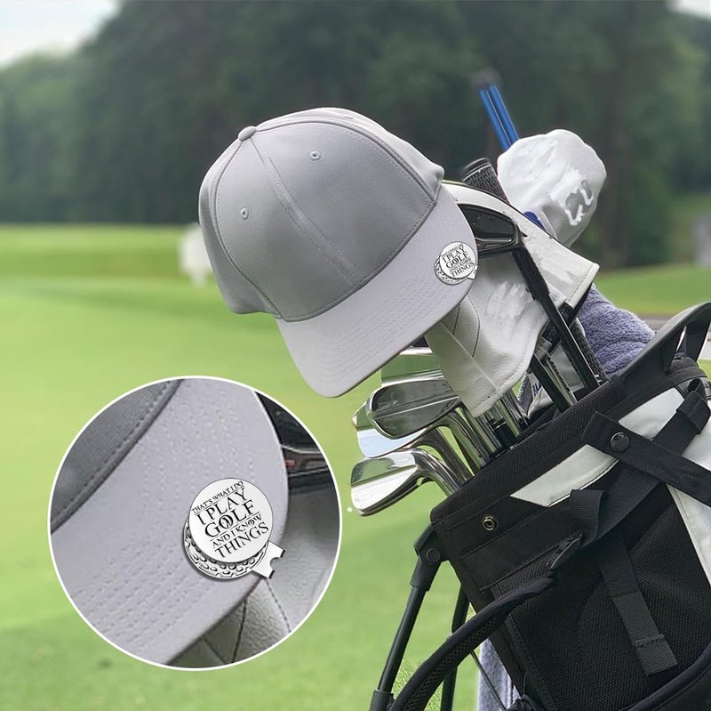 Pishovi I Play Golf Funny Golf Markers, Magnetic Golf Marker Cap Clip, Golf Accessories, Birthday Retirement Appreciate Father's Day Thanking You Gifts for Grandpa Dad Golf Lovers Uncle Golfer Brother