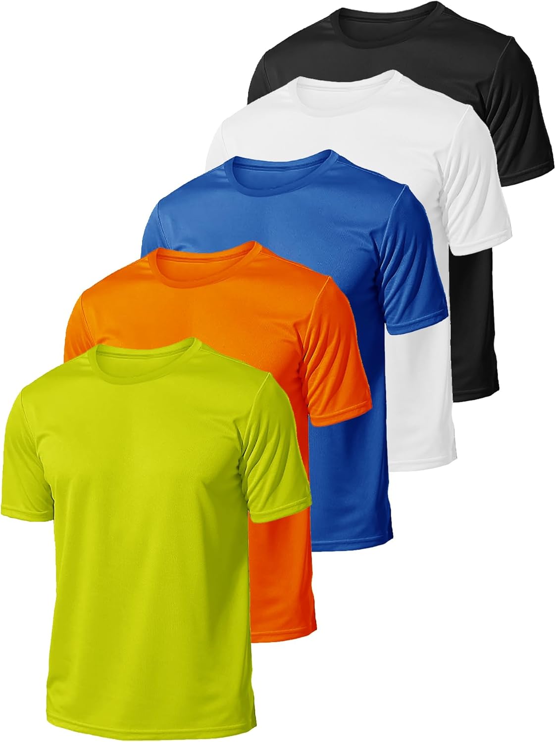 Skiennix Men's Quick-Dry Athletic T-Shirts - 5 Pack for Running & Gym Workouts | Short Sleeve Tops