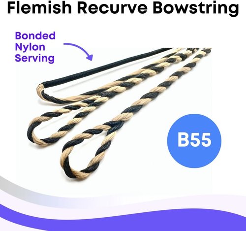 Flemish Twist B55 Recurve Bowstring - Premium Replacement for Traditional Archery Bows
