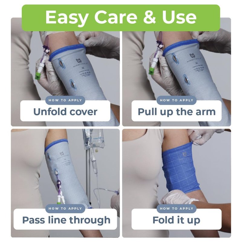 Mighty Well PICCPerfect PICC Line Cover: Soft Touch Double Layer PICC Line Arm Cover | Solid Black, Large