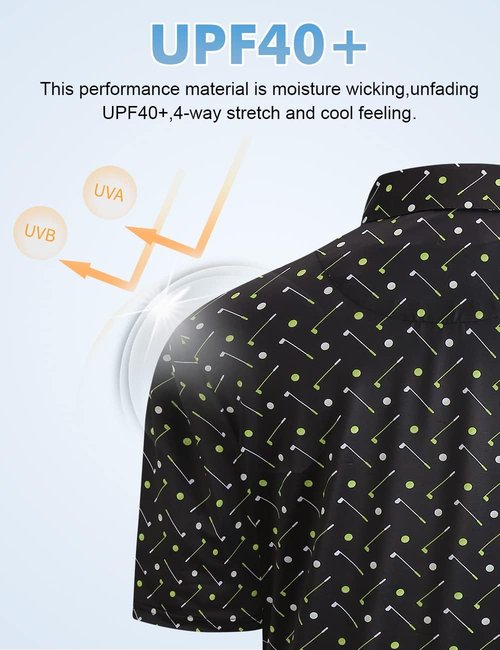 Hodaweisolp Golf Shirts for Men - Moisture-Wicking Dry Fit Performance Polo | Short Sleeve Design