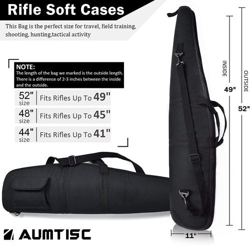 AUMTISC Soft Rifle Gun Case - 41/45/49 Inch Scoped Shotgun Carrying Bag with Adjustable Sling