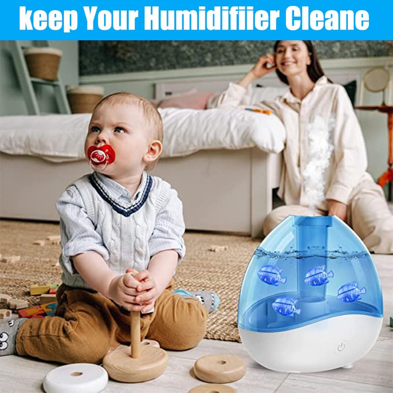 12PCS Universal Humidifier Tank Cleaner,Demineralization Cleaning Ball for Most Humidifier & Fish Tank, Purifies Water, Eliminates White Dust and Odor, Prevents Hard Water Build-Up