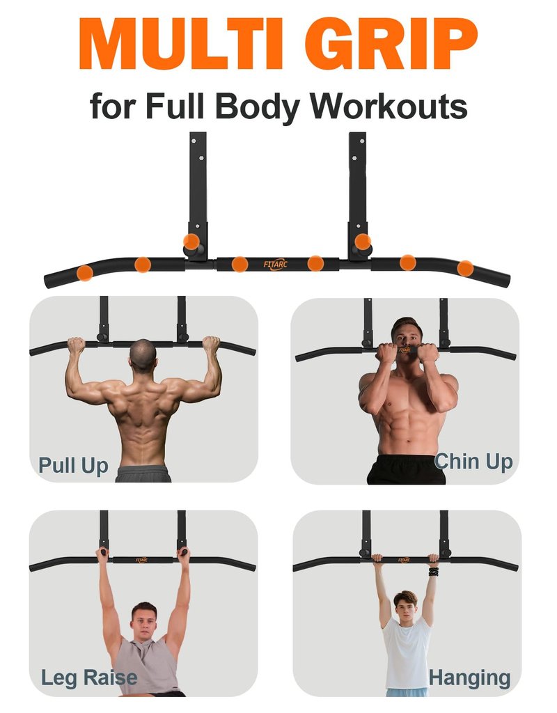 Fitarc Joist Mount Pull Up Bar, Chin Up Bar Ceiling Mount, Heavy Duty Home Gym Workout Equipment, 42 in Wide -Patent Pending