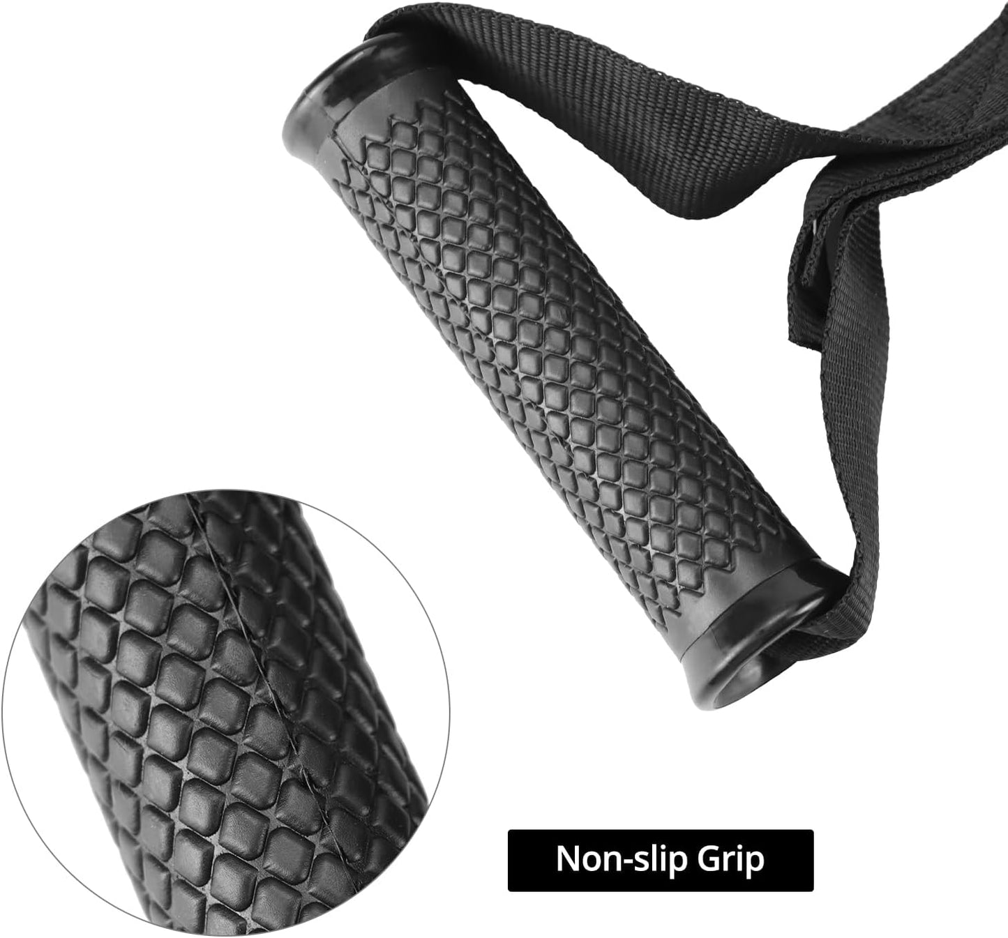 QWORK Fitness Metal Gym Handles - Heavy-Duty Adjustable D-Ring Buckles for Pulley Systems | Perfect for Shoulder, Biceps, and Triceps Exercises