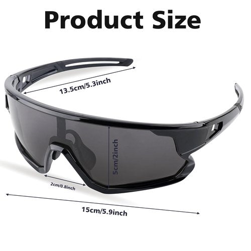 GGBuy Cycling Glasses Sunglasses UV400 Polarized Sports Sunglasses Wrap around Impact Resistance Ideal for Cycling Running Outdoor for Man and Women