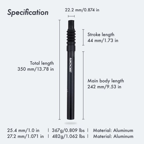 DJC Suspension Seatpost Straight Pillar Headless Bike Seat Post Shock Absorber for City Bike MTB 25.4 27.2 28.6 30.4 30.9 31.6mm(27.2mm Black)