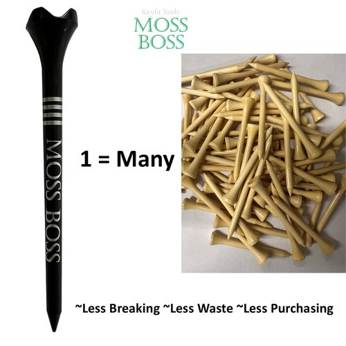 Keyfit Tools Moss Boss Golf Tees HDPE (15 PK) Hard to Break Material Also for Use Moss Boss 4 in 1 Divot Ball Mark Repair Tool Tee Holder Marker Club Stand Holder (Tees Only)