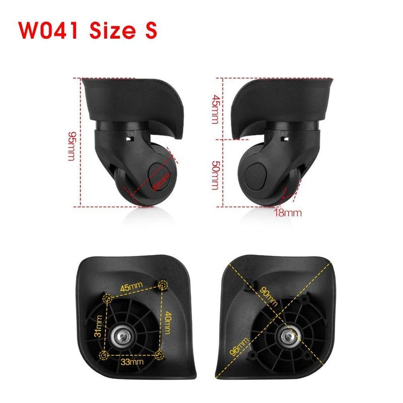 1Pair Luggage Suitcase Replacement Wheels Inline Outdoor Skate Travel Accessories(W041-2 S)