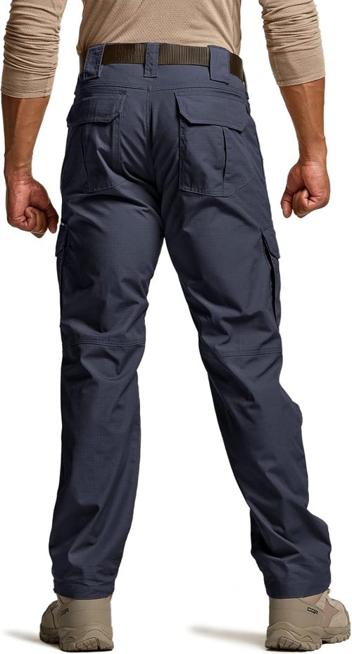 CQR Men's Tactical Pants - Lightweight Water Resistant Ripstop Cargo for Hiking & Outdoor Activities