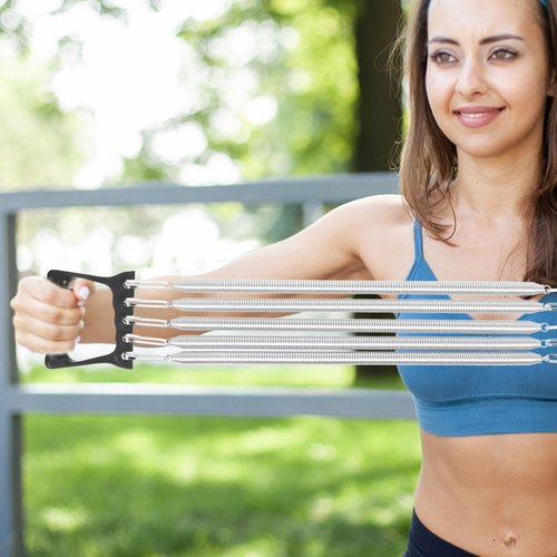 BRIGHTFUFU Chest Expander with Detachable Handles and High Elasticity Spring Adjustable Resistance for Men and Women Home Gym Chest Workout Equipment