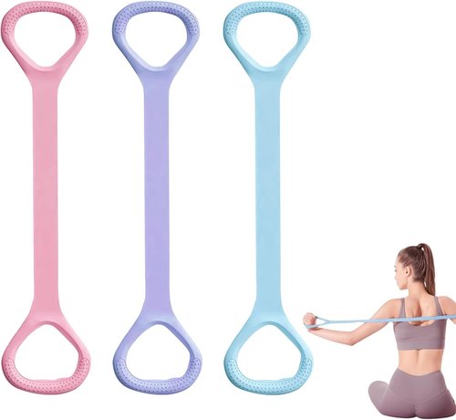 Figure 8 Resistance Bands - Versatile Yoga & Pilates Stretching Equipment for Arms, Back, & Chest | 3 Pack