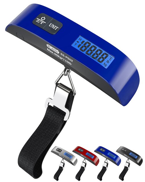 Dr.meter Luggage Scale - Digital Weight Scale with Backlight LCD Display | 110lb Capacity, Blue