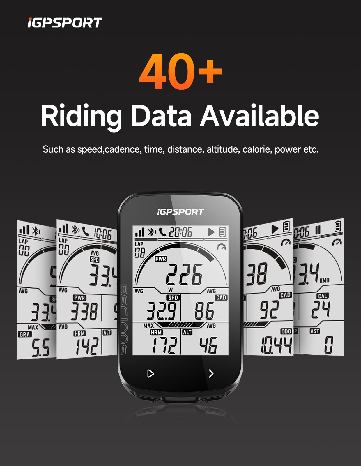 iGPSPORT BSC100S GPS Bike Computer Wireless, 2.6 inch LCD Display 40H Rechargeable Waterproof Cycling Computer (BSC100S)