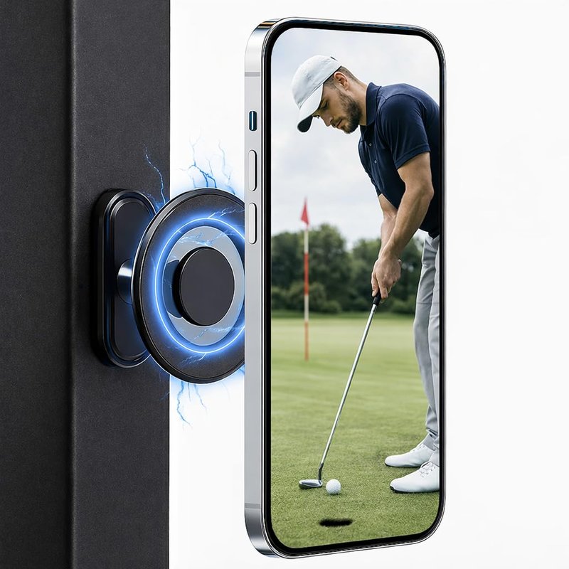 meexzoom Magnetic Phone Holder for Golf Cart, 360° Rotation Phone Mount with Strong Magnet, Compatible with MagSafe iPhone 12-17 & Android, Fit for EZGO Yamaha Golf Accessory, for Golfer