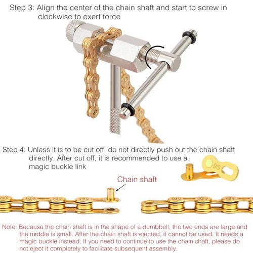 5 in 1 Mountain Bike MTB Repair Tool Kit, Freewheel Remover Tool Bike Chain Breaker Crank Extractor Wrench with chain tail Hook Bottom Bracket Removal Tools