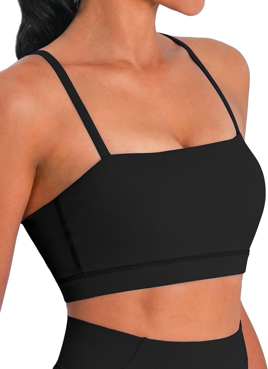Sunzel Women's Sports Bra - Buttery Soft Wireless Crop Top with Adjustable Straps | Low Impact Yoga & Gym Wear