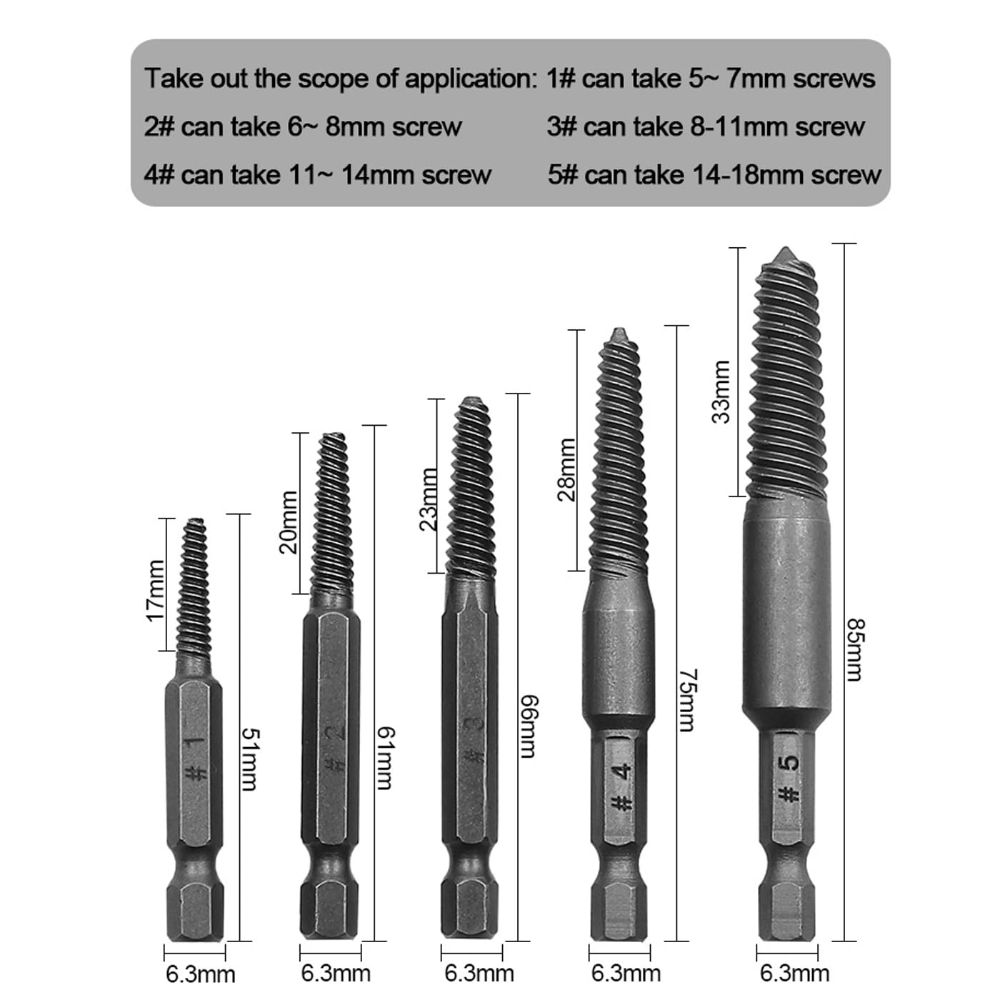 Mesee 10 Pieces Damaged Screw Remover and Extractor Set 1/4 Inch Hex Shank Broken Screw Extractor Drill Bit Screws Bolts Quick Stripped Removal Tool