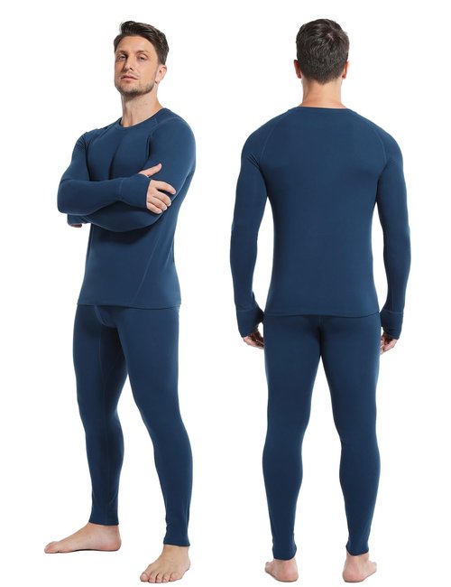 gagli Thermal Underwear for Men: Micro-Fleece Lined Base Layer, Midweight Thermal Long Johns, Soft Warm Top and Bottom Set for Cold Weather 32-50℉
