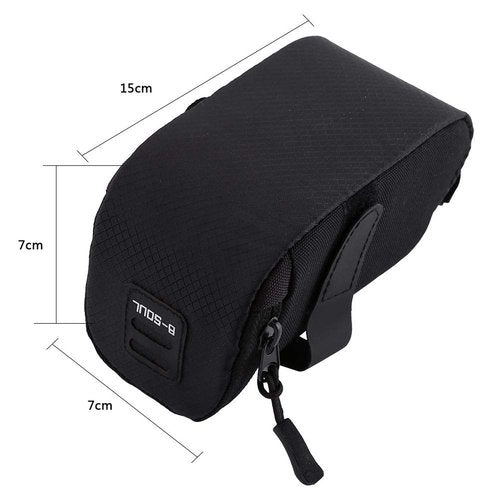 Cycling Frame Cell Phone Bag,Saddle Cycling Seat Bag Tail Pouch Package Under-seat Storage Bag Rack Mountain Road Pack Double Pouch Mount Phone Bags for Smartphone(Black)
