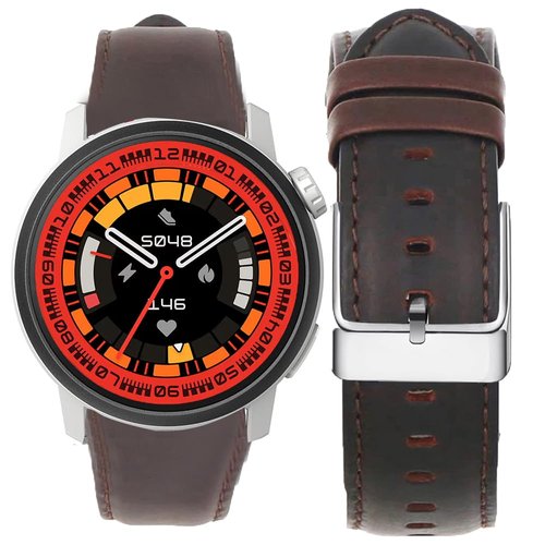 Lamshaw Compatible with COROS PACE 3 Bands, 20mm, 22mm Genuine Leather Band Replacement Smartwatch Strap Wristband Compatible for COROS PACE 3 / APEX 2 Pro / APEX Pro / APEX 46mm/APEX 2 / PACE 2 / APEX 42mm Smartwatch (22mm size band, Coffee)
