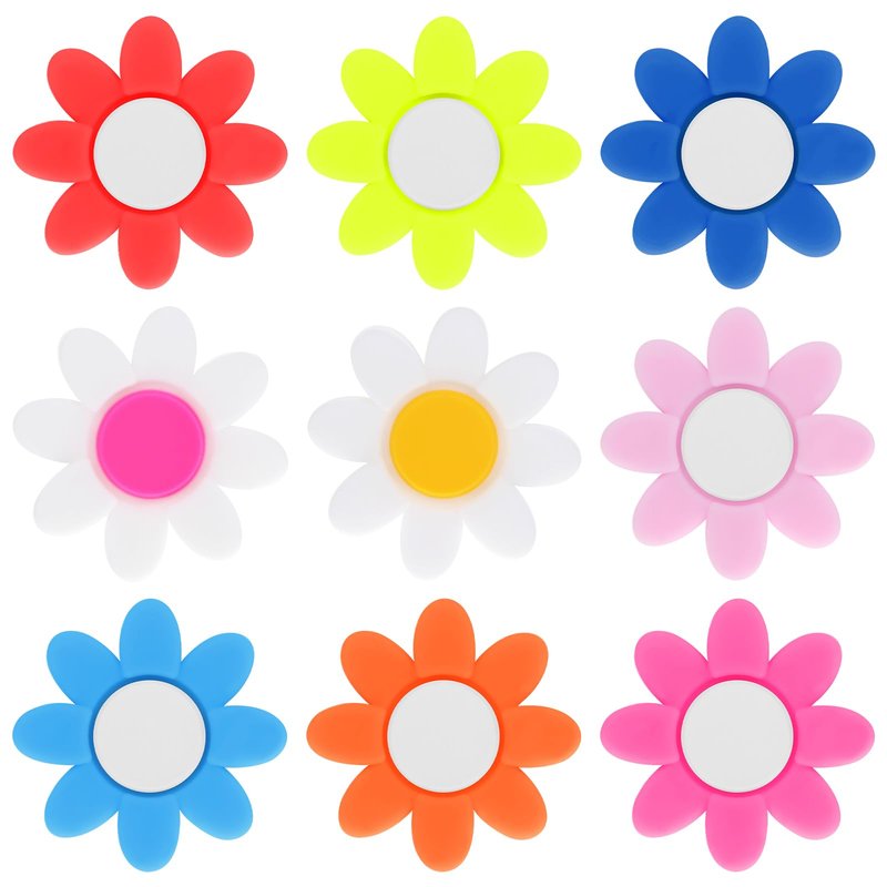 oruola 9pcs Tennis Dampener for Racket,Flower Tennis Racquet Dampeners,Flower Racket Dampeners,Silicone Antivibrador Raqueta de Tenis,Multicolor