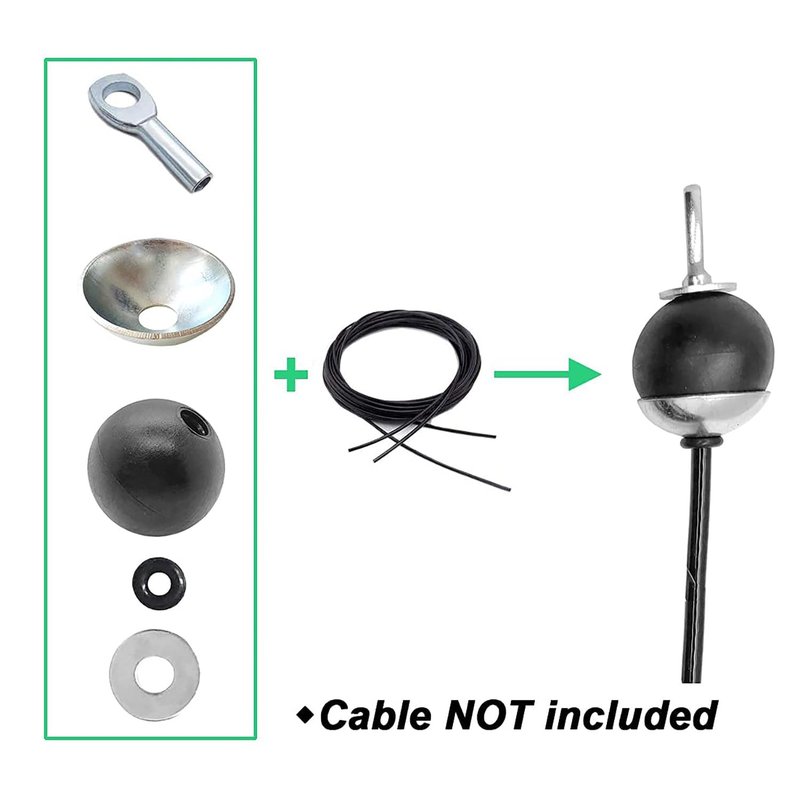 Profelinx Gym Cable Accessories, 2 Ball Stopper Sets for 3mm Cable Core, Eyelet Terminal, Wire Rope Joint Interface Replacement Port, Nylon Ball Stopper, Cable Connector