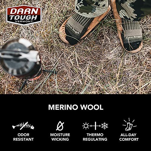 Darn Tough Hunter Boot Heavyweight with Full Cushion Sock, Style 2101, Forest, Large