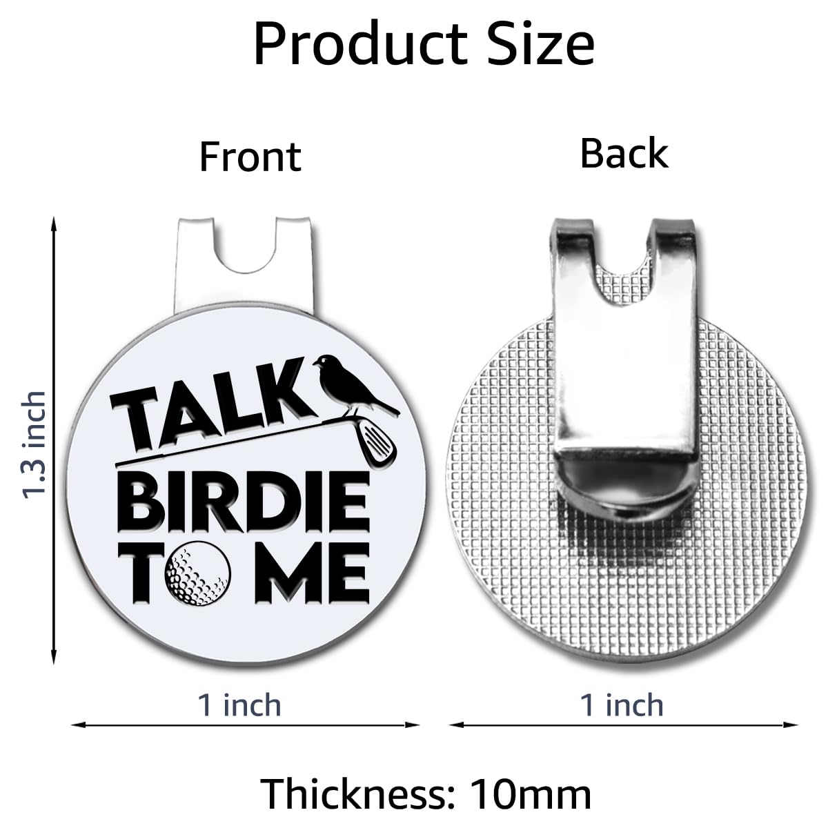 Hafhue Talk Birdie to Me Golf Ball Marker with Magnetic Hat Clip, Funny Golf Accessories and Golf Gifts for Men Women Dad Mom Grandpa, Birthday for Golfer Golf Lover Golf Fan(GM063)