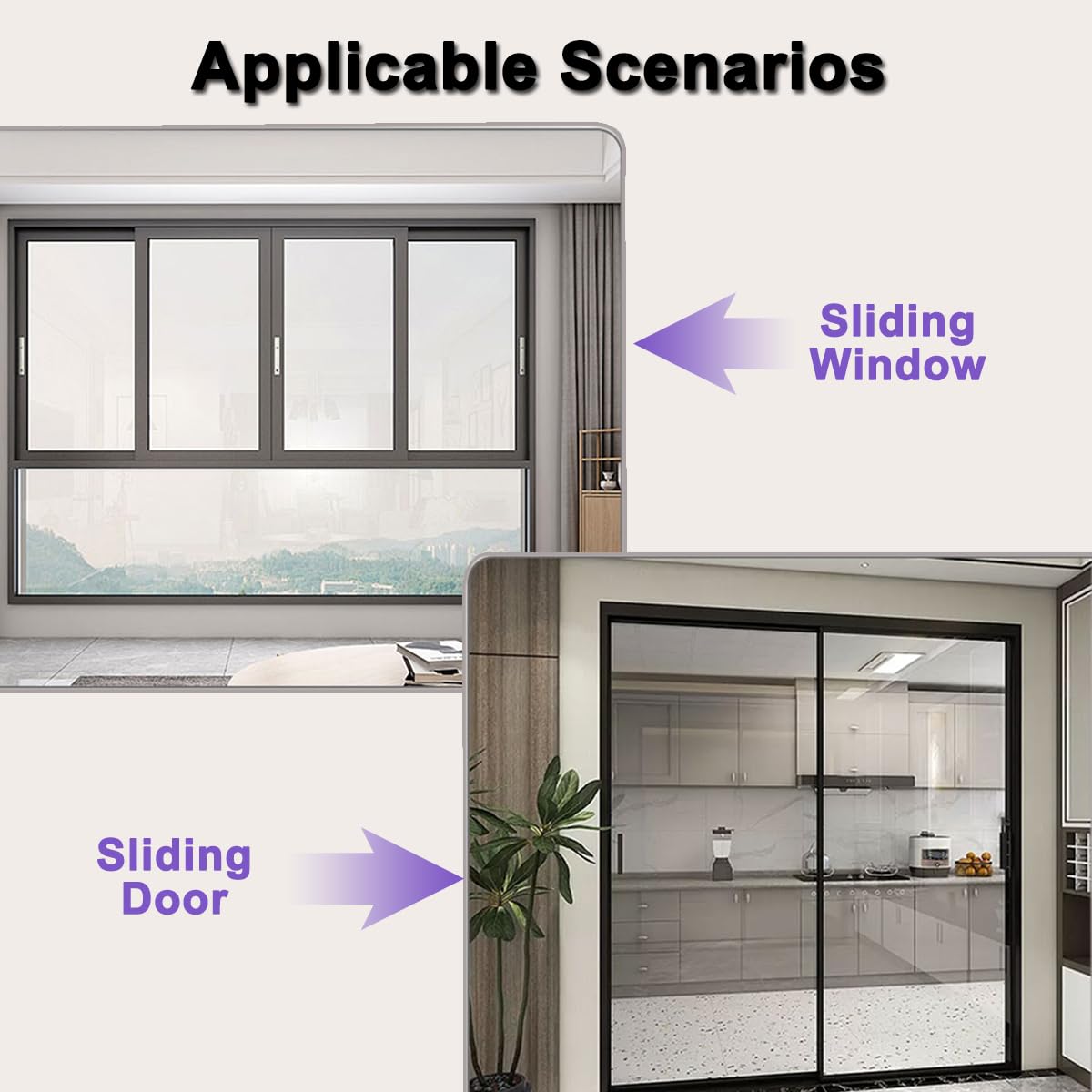 Sliding Door Lock for Child Proofing 4 Pack, Child Safety Patio Door Locks for Sliding Glass Door, Adhesive Window Door Stopper for Kids and Baby Proofing. Security Windows Locks for Toddler and Pet