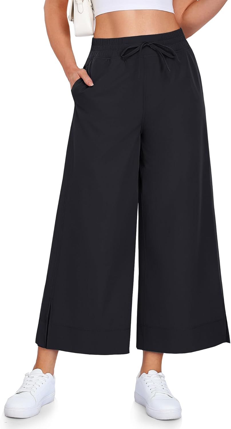 Campsnail Wide Leg Capri Pants for Women - Lightweight Casual Summer Yoga Pants | 25"/29" Sizes