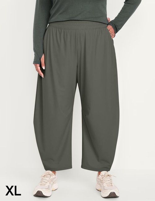 Ugerlov Womens Barrel Ankle Pants Quick Dry Lightweight Hiking Pants Wide Leg Baggy High Waisted Trousers with Pockets, Grey S