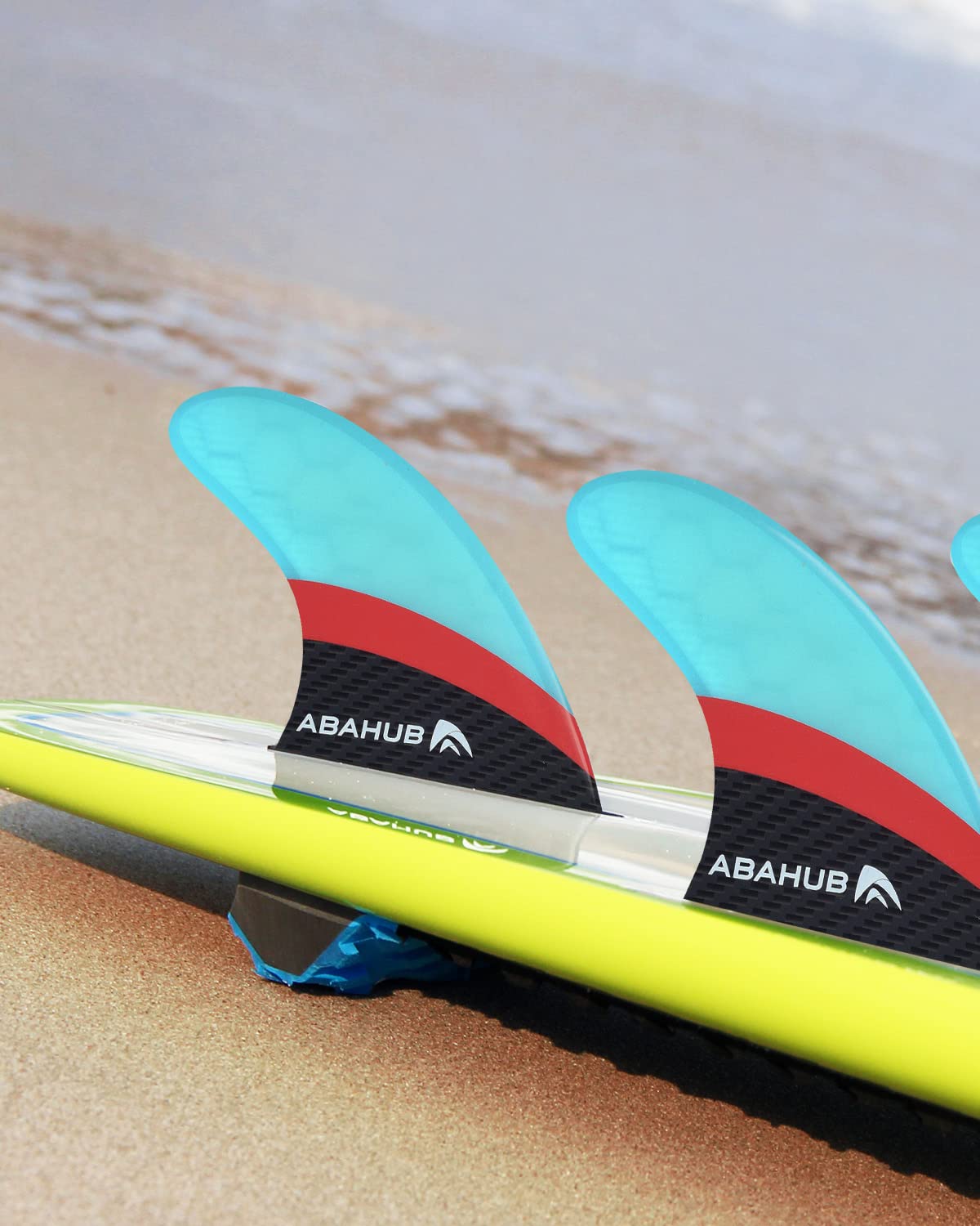 Abahub Surfboard Fins Compatible with Future Style Fin Box, Fiberglass Blue
