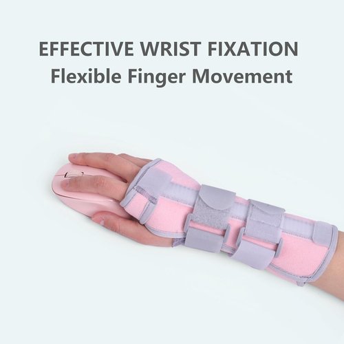 Lvyeyung Wrist Brace for Carpal Tunnel Night Support, Adjustable Wrist Support with Sling Right Hand, Carpal Tunnel Relief Wrists Splint for Work, Hand Brace for Men and Women(Right-Pink)