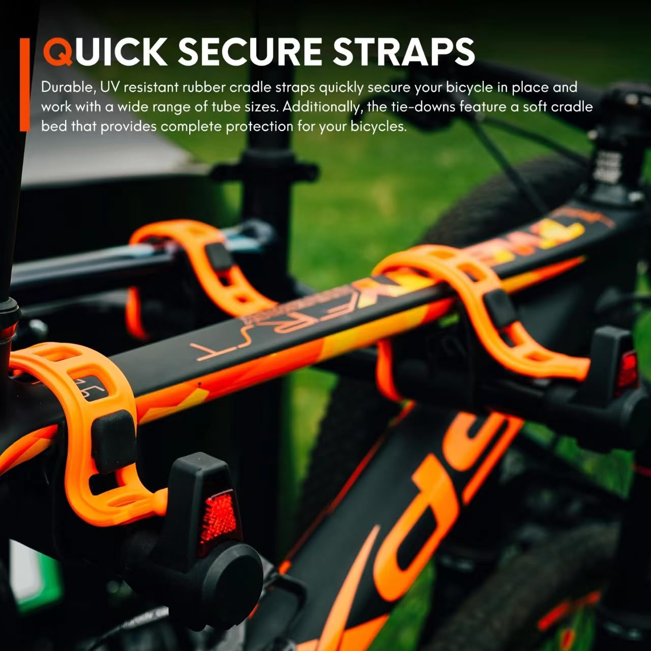 Soarify Bike Rack for Car, SUV, RV, Mount Hitch Bike Rack, Up to 143 lbs Load Bicycle Rack Carrier Rubber Straps, Tilt Release with 2" Hitch for Cars (2 Bikes)