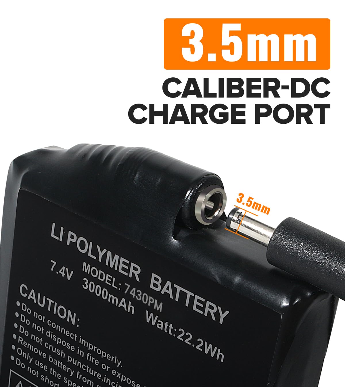 JS LifeStyle 7.4V 3000mAh Rechargeable Lithium Polymer Batteries for Heated Gloves, Support 3.5mm DC Jack, 2pcs Rechargeable Batteries for Heated Gloves Socks Hats (Charger Not Included)