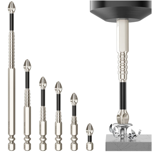 High Magnetic Screwdriver Drill Bit Set - 6pcs K5 Impact Resistant Non Slip Bit - Screwdriver Bit Set - Magnetic Screwdriver Set - 25 50 65 70 90 150mm (6pcs)