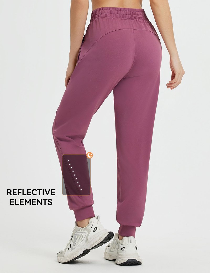 baleaf Women's Joggers Running Hiking Pants with Zipper Pockets Lightweight Athletic Travel Sweatpants Workout Jogging Black M
