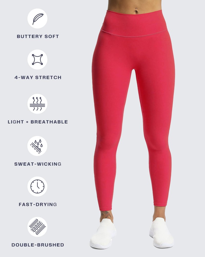 Aoxjox High Waisted Workout Leggings for Women Trinity Yoga Pants 26.5" (Love Potion, Small)