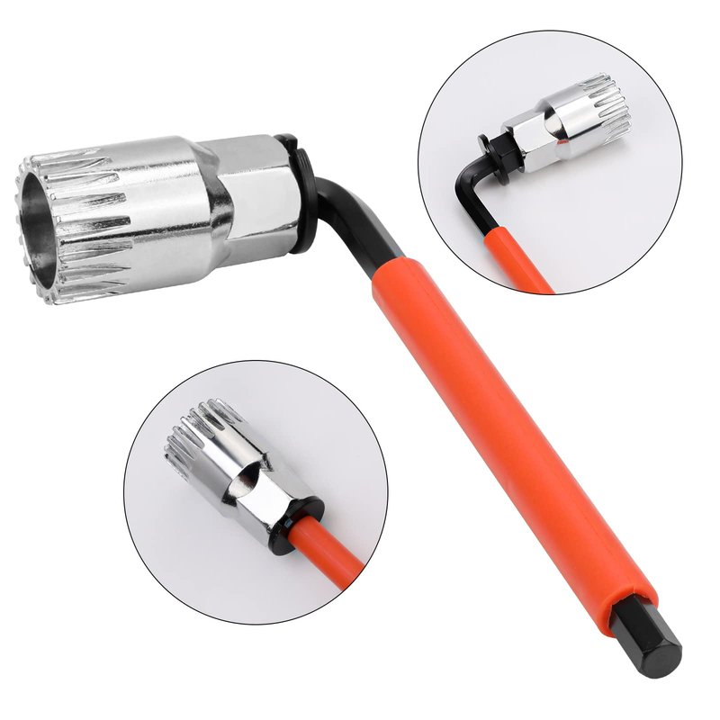 Oumers Bike Crank Puller Tool Set, Bike Crank Extractor Bottom Bracket Remover 15mm Pedal Wrench 16mm Hex Allen Wrench Square Head Kit for Removing