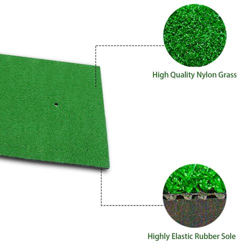 Golf Hitting Mat -32×20 inch Artificial Turf SBR Foam Bottom with Rubber Tee for Swing Practice which is an Indoor Outdoor Chipping mat