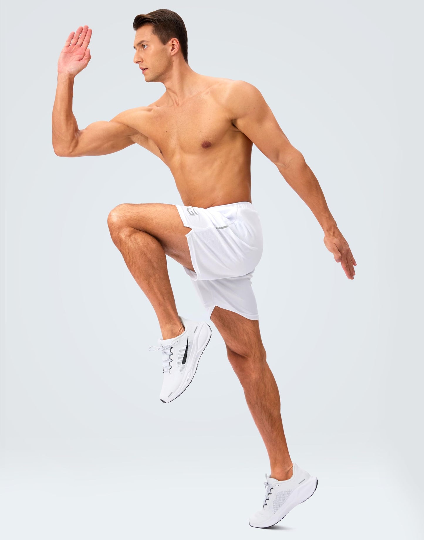 G Gradual Men's Gym Shorts 5"/7"/10" with Zipper Pockets Basketball Athletic Mesh Quick Dry Shorts for Workout Running Tennis (5 inch, White, Medium)