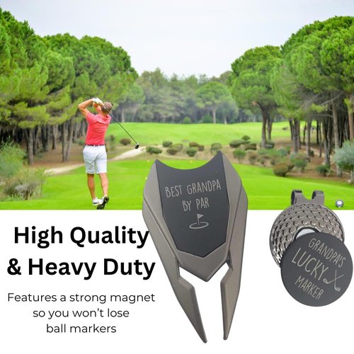 Best Grandpa By Par Divot Tool Set, Golf Gifts for Grandpa from Granddaughter, Golf Grandpa Gifts from Grandkids, Gift for Grandpa from Grandkids, Grandpa Baby Announcement, New Grandpa Gifts, Golfing