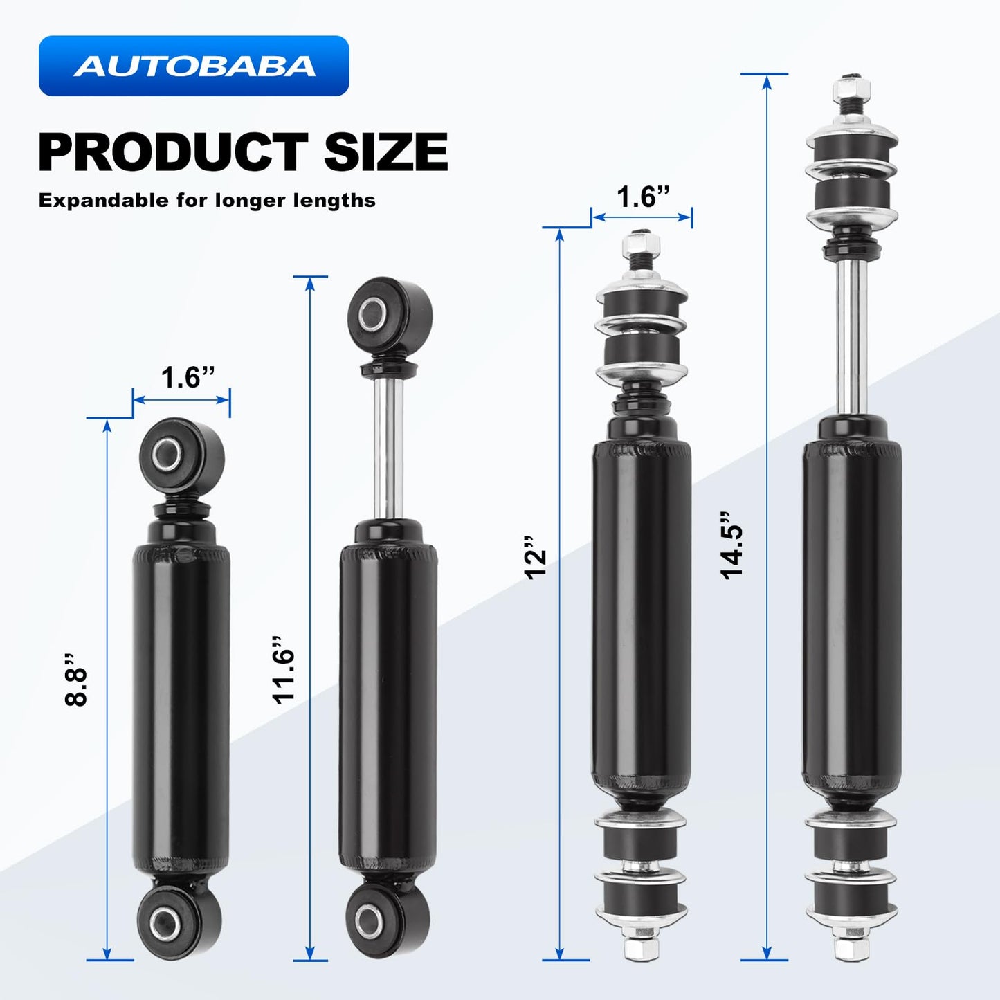 Front and Rear Golf Cart Shock Absorbers Compatible with 1988-up Club Car DS G&E, 2004-up Precedent G&E Replace# 1014235, 1014236, 1010991, 1015813