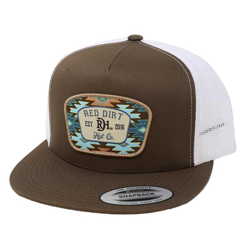 Red Dirt Hat Company Aztec Print Adjustable Snapback Hat (US, Alpha, One Size, Aztec Jango - Brown/White)
