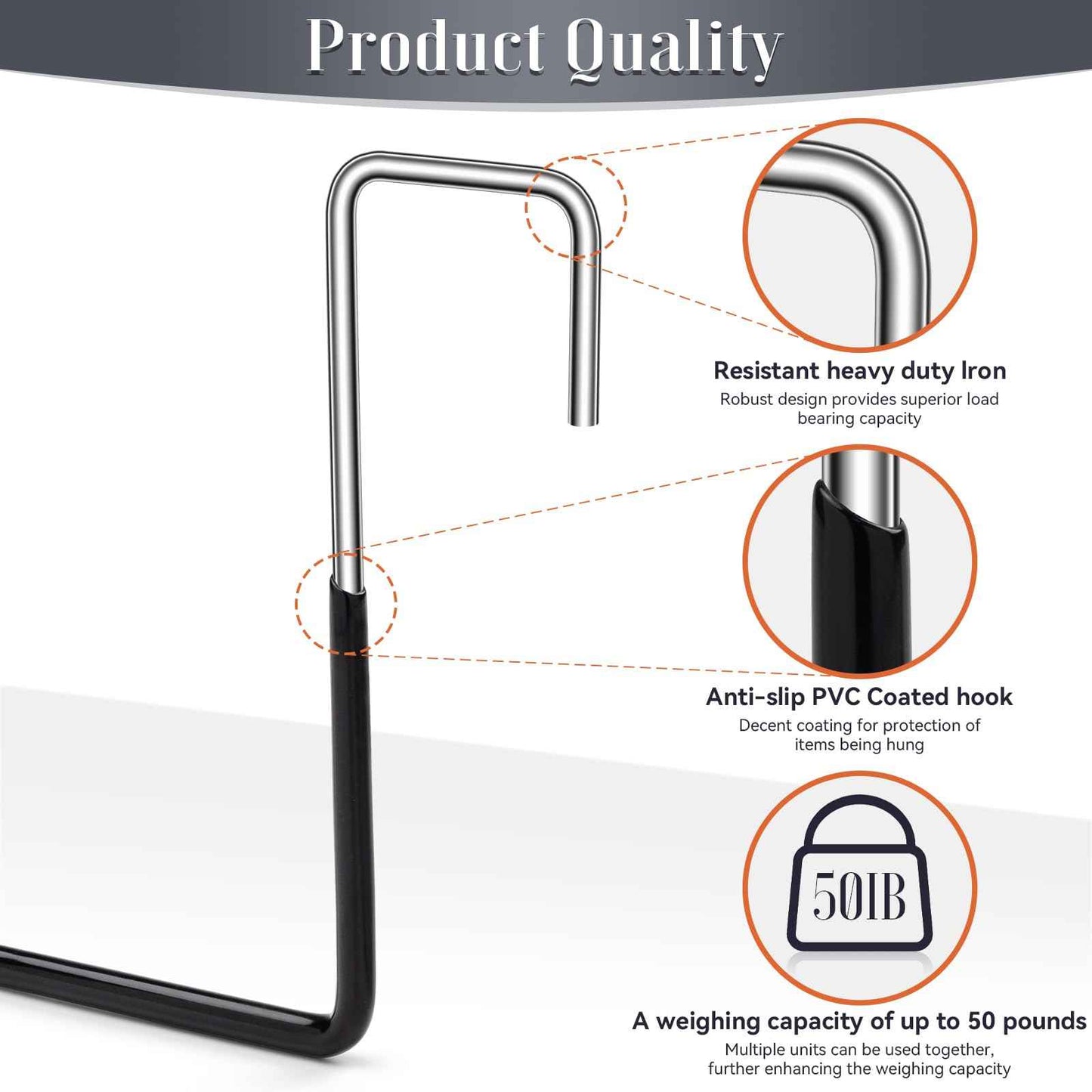 CINDALOG 6 Pack Heavy Duty Rafter Hooks for Hanging Vinyl Coated Large S Rafter Hanger Hooks for Hanging Ladder Bike Hangers Garage Storage Organizer Hose Plants Chairs Black