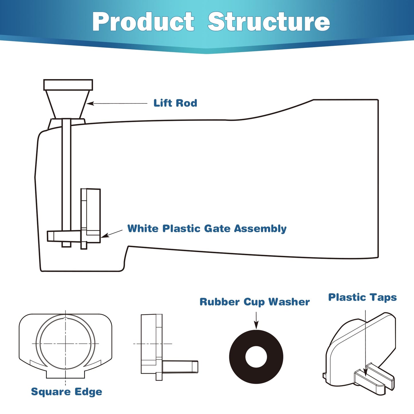 Enhon 2 Set Tub Spout Diverter Repair Kit, Includes 2 x Diverter Valve Stems, 2 x Cup Seals and 2 x Gates, Bathroom Shower Bathtub Leaky Faucet Repair Replacement Parts(Brushed Nickel,Classic)