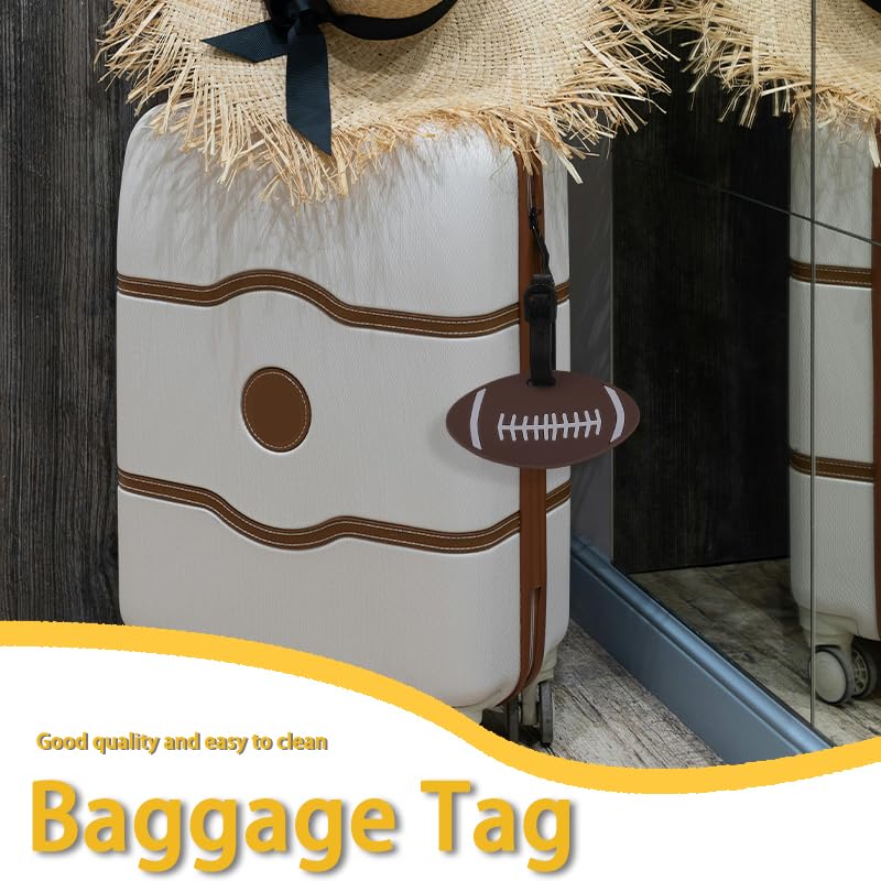 Football Luggage Tag - Round Name Tag for Travel