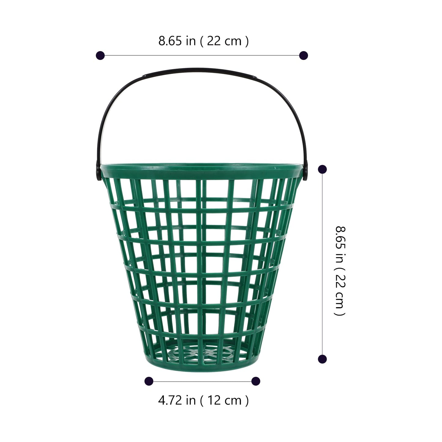 Toddmomy 1pcs Golf Ball Basket,Plastic Golf Ball Bucket Golfball Storage Container with Handle for Outdoor Sport Stadium Accessories,75pcs Ball
